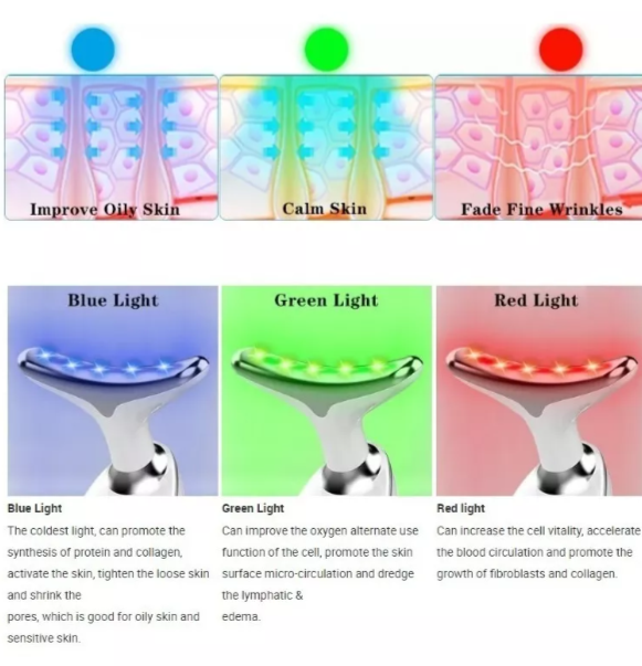 Masajeador Facial Cuello Led Antiedad